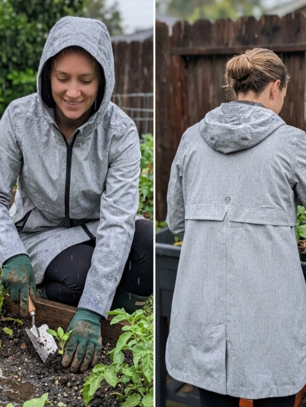 Mondetta Outdoor Project | Women’s Heathered Grey Rain Parka – Size Medium
